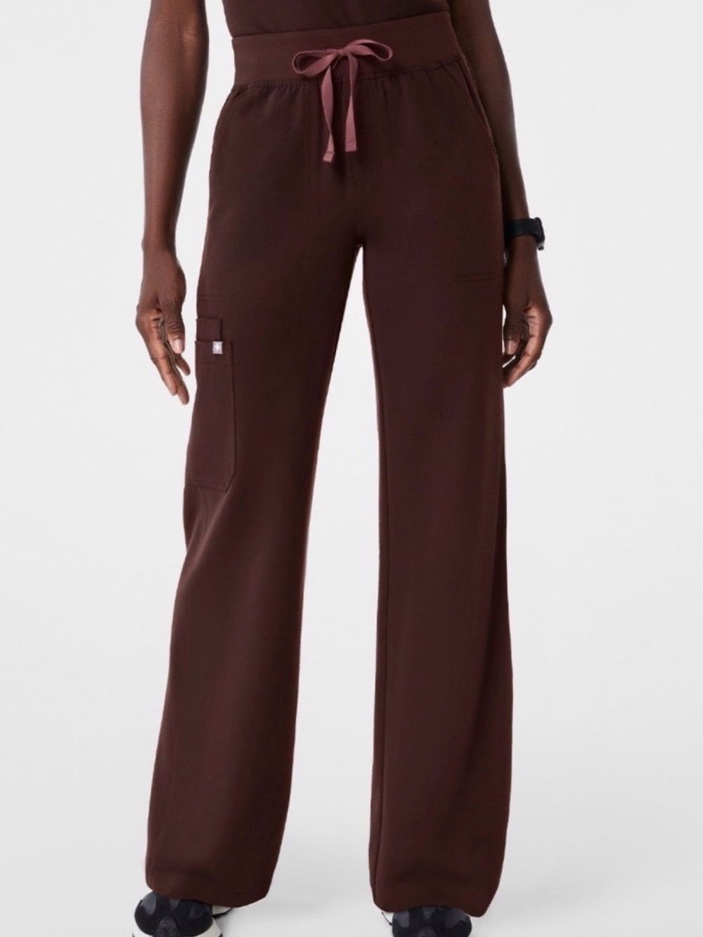 Figs Isabel wide leg scrub pant espresso LP